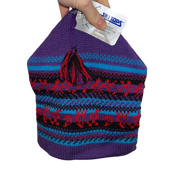 Ski Tops vintage NEW NWT purple Fair Isle Classic Ski knit hat small - Picture 3 of 4